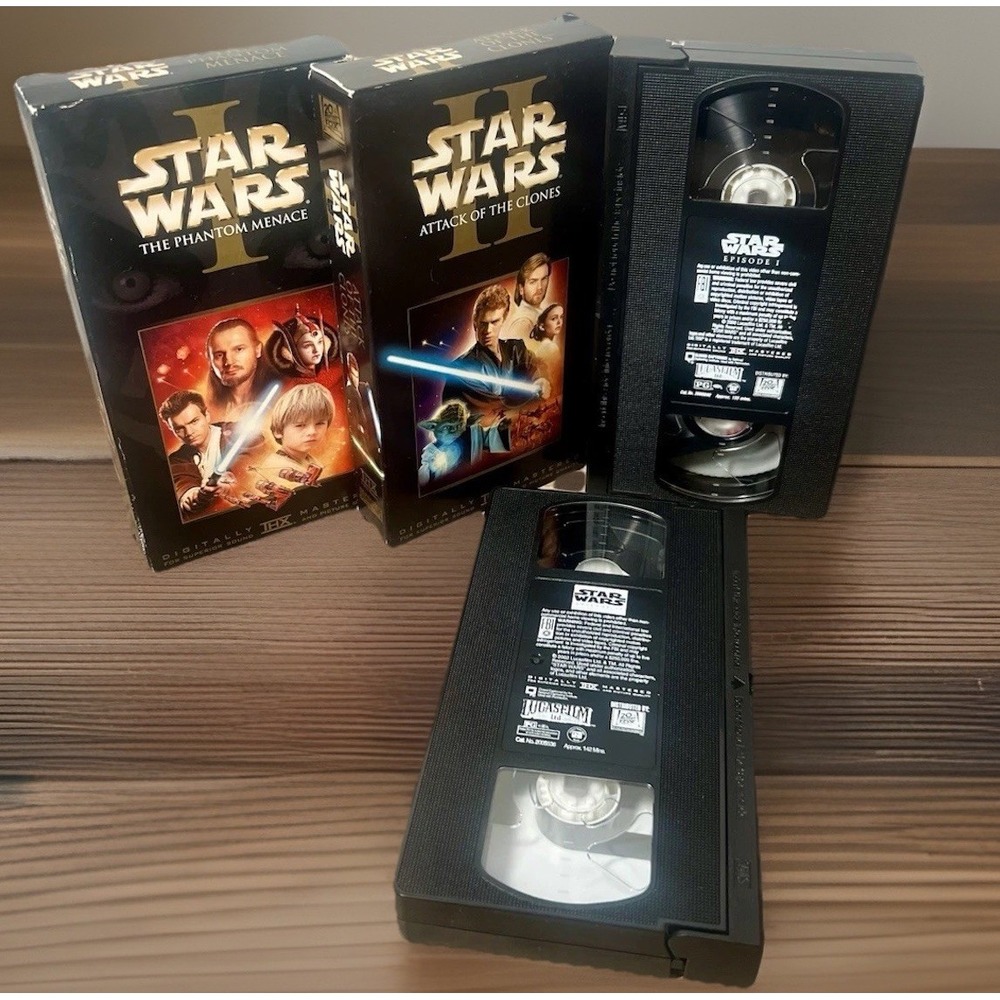 Star Wars Episodes I & II Phantom Menace & Attack Of The Clones VHS [Lot of 2]